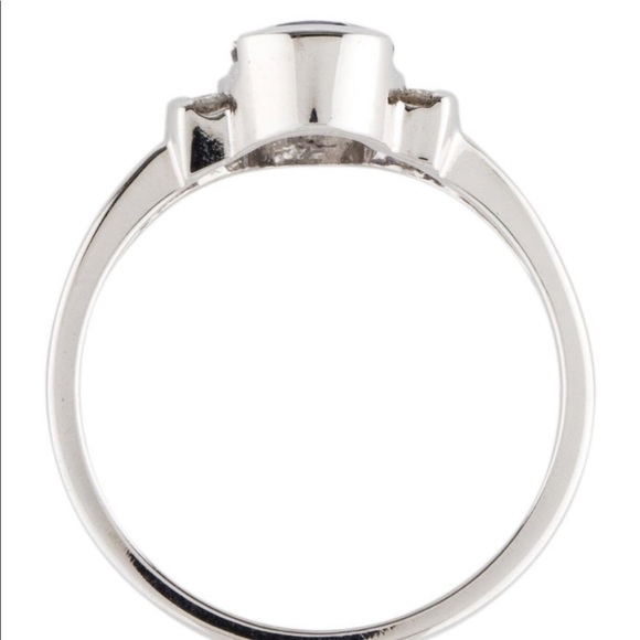 Brand New $858 Iolite and Diamond 14k White Gold Cocktail Ring Authentic Violet - Picture 4 of 12